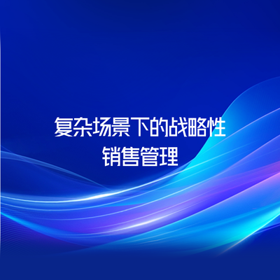 复杂场景下的战略性销售管理